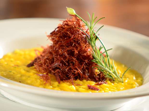 Risoto de abóbora com carne seca
